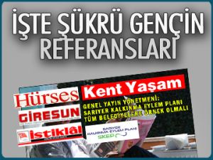 İşte Şükrü Genç’in referansları