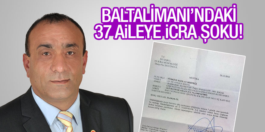 Baltalimanı’nda 37 aileye icra şoku!