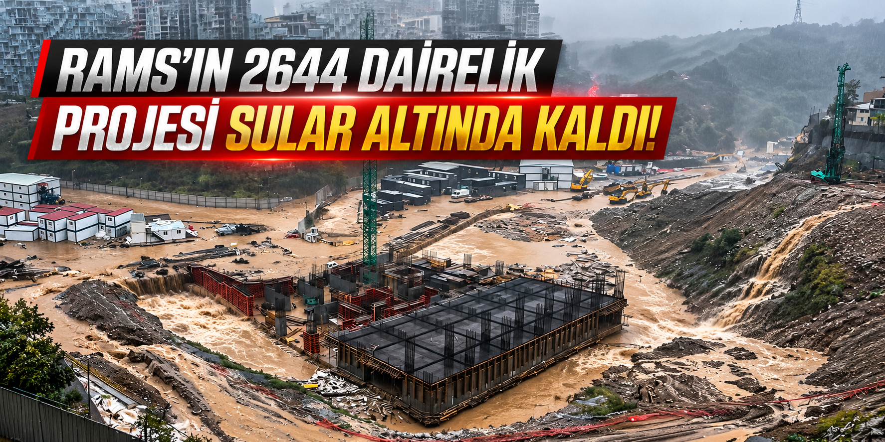 Rams Park House Maslak inşaatı sular altında kaldı!
