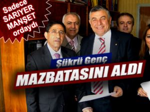 Şükrü Genç mazbatasını aldı