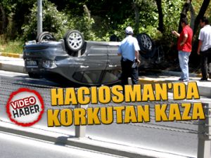 Hacıosman’da korkutan kaza