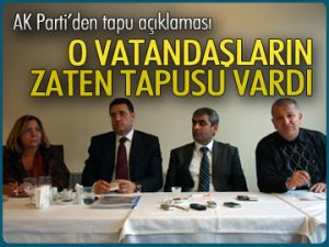 AK Parti’den tapu açıklaması