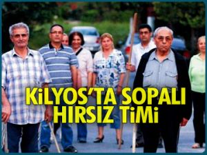 Kilyos'ta sopalı hırsız timi