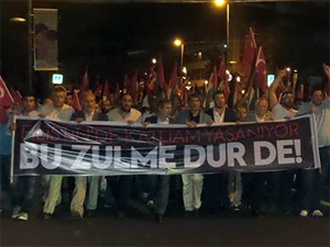 Sarıyer'de Gazze'ye destek yürüyüşü