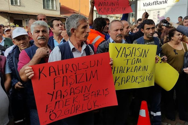 Ankara katliamı Sarıyer'de protesto edildi