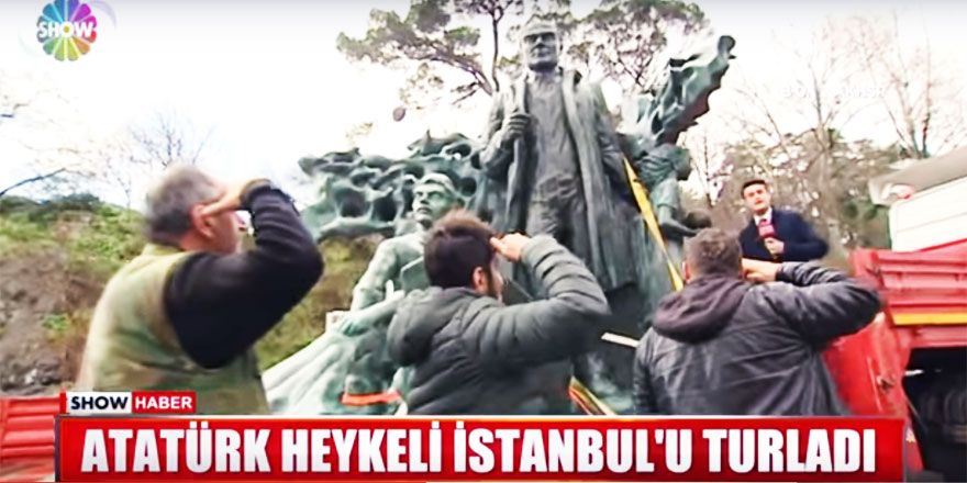 Dev Atatürk heykeline Sarıyerlilerden yoğun ilgi